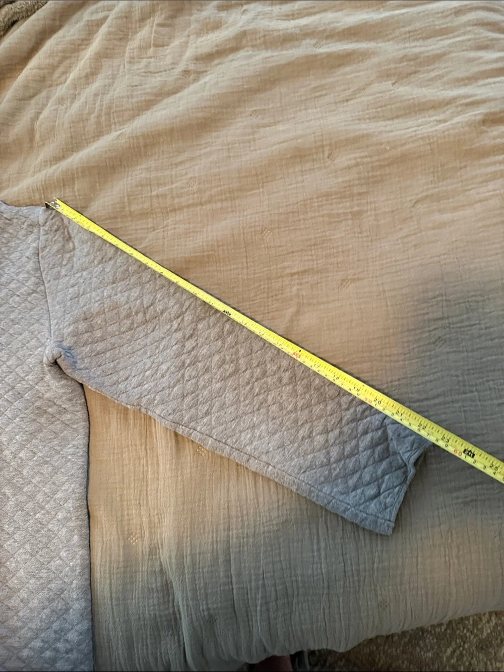 Banana Republic Light Gray Quilted Half-Zip Pullover